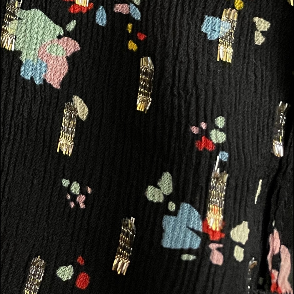 SEZANE black print shirt size 34 or Small - Picture 7 of 11